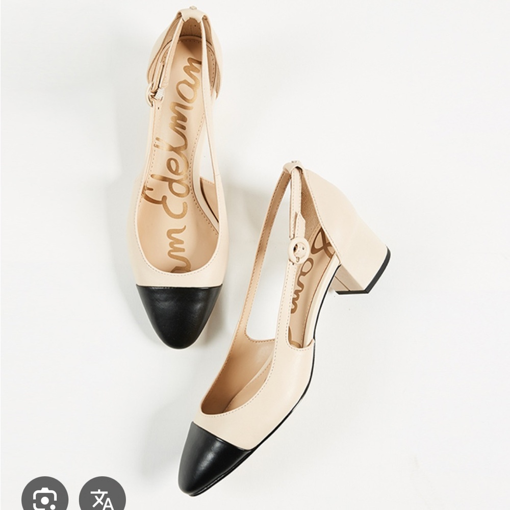 Sam Edelman Women's Natural Leah Cap Toe Pumps